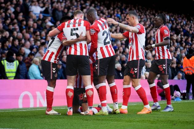Chelsea v Sunderland, English Premier League, Craven Cottage, London, UK - 25 10 2025 Wilson Isidor of Sunderland celebrates scoring their first goal in the Premier League away game at Chelsea London Stamford Bridge London GBR, UK NEWSPAPERS OUT Copyright: xMarkxGreenwoodx