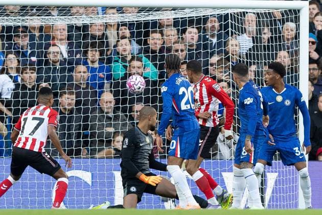 25th October 2025; Stamford Bridge, Chelsea, London, England: Premier League Football, Chelsea versus Sunderland; Wilson Isidor of Sunderland equalises as he scores in the 22nd minute for 1-1  IanxStephen
