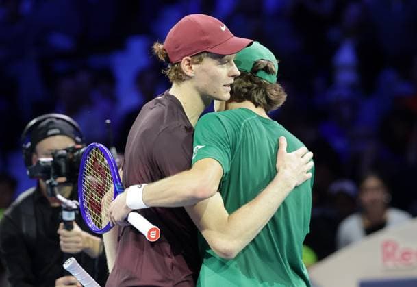 TENNIS - ATP, Tennis Herren Erste Bank Open VIENNA,AUSTRIA,25.OCT.25 - TENNIS - ATP World Tour, Erste Bank Open. Image shows Jannik Sinner (ITA) and Alex de Minaur (AUS).  GEPAxpictures xWalterxLuger