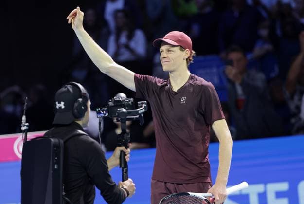 TENNIS - ATP, Tennis Herren Erste Bank Open VIENNA,AUSTRIA,25.OCT.25 - TENNIS - ATP World Tour, Erste Bank Open. Image shows the rejoicing of Jannik Sinner (ITA).  GEPAxpictures xWalterxLuger