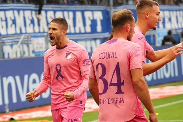 25 10 2025, xtvx, Fußball 1 Bundesliga, TSG 1899 Hoffenheim 1 FC Heidenheim v l Goal scored, Tor zum 3 0 Andrej Kramaric TSG 1899 Hoffenheim Torjubel, Goal celebration, celebrate the goal, celebrates scoring DFL DFB REGULATIONS PROHIBIT ANY USE OF PHOTOGRAPHS as IMAGE SEQUENCES and or QUASI VIDEO Sinsheim