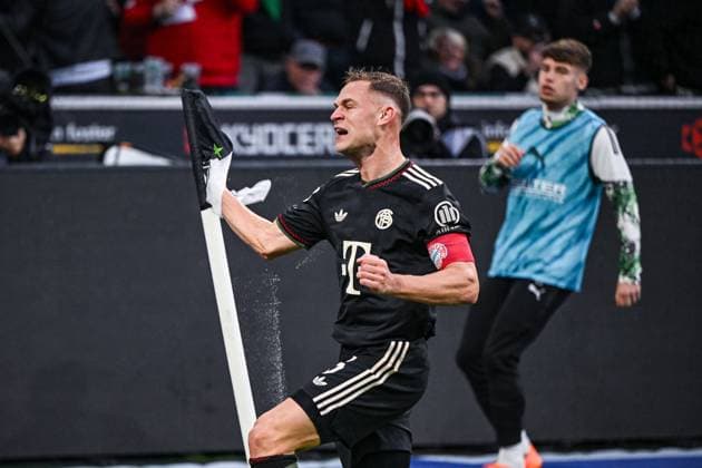 25 10 2025, Football, 1 Bundesliga, Matchday 8 Season 2025 2026, Borussia Mönchengladbach FC Bayern Munich, Joshua Kimmich FC Bayern Munich celebrates the goal to 0 1, xRHR PHOTO TKx Copyright: RHR-FOTOx RHR-FOTO TK