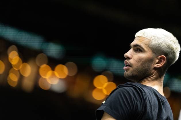 Rolex Paris Masters 2025 Carlos Alcaraz participates in a training session before the Paris ATP, Tennis Herren Masters 1000 tennis tournament at the Paris La Defense Arena in Nanterre, on the outskirts of Paris, in Paris, France, on October 25, 2025. Paris France  Copyright: xIbrahimxEzzatx originalFilename:ezzat-notitle251025_np1we.jpg