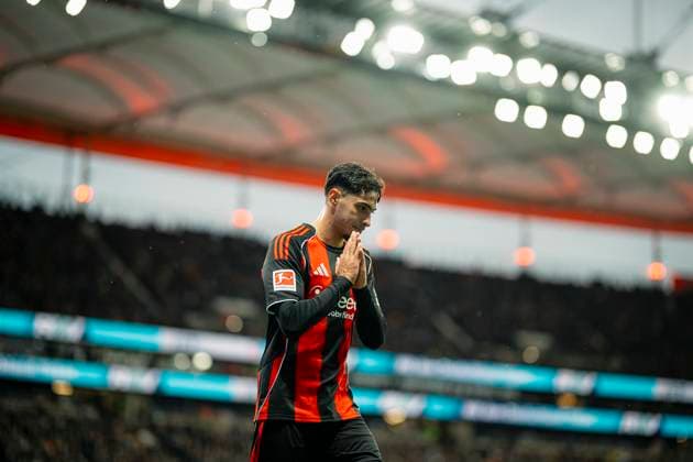 Soccer I Men I Season 2025 2026 I Bundesliga I 8 Matchday I Eintracht Frankfurt FC St Pauli I 25 10 2025 Fares Chaëbi 8, Eintracht Frankfurt Frankfurt Deutsche Bank Park Hessen Germany Copyright: xLobeca MaxxKrausex