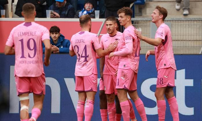 25 10 25 TSG 1899 Hoffenheim 1 FC Heidenheim Germany, Sinsheim, 25 10 2025, Football, Bundesliga, Season 2025 2026, TSG 1899 Hoffenheim 1 FC Heidenheim Andrej Kramaric center 3 0 Goalscorer Hoffenheim cheers