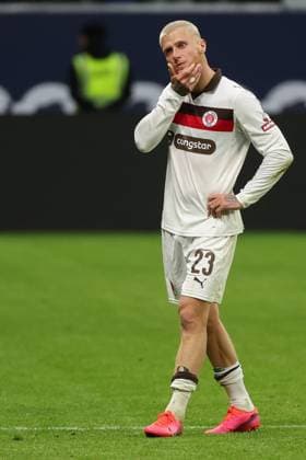 Soccer 1 Bundesliga Eintracht Frankfurt FC St Pauli on 25 10 2025 at Deutsche Bank Park in Frankfurt Louis Oppie St Pauli 23 dissatisfied, disappointed, disappointed, dejected MH