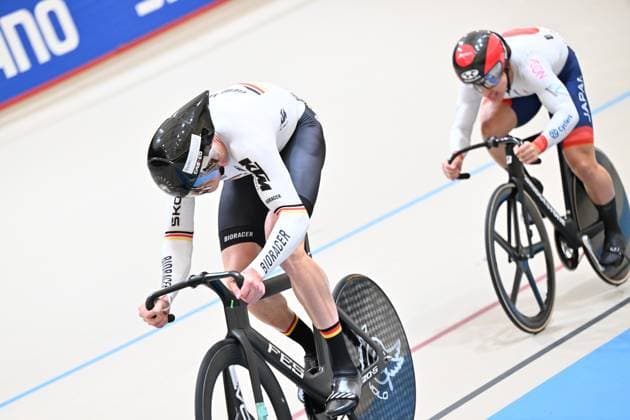2025 Tissot UCI Track World Championships Picture by Simon Wilkinson SWpix.com - 25 10 2025 - Cycling - 2025 Tissot UCI Track World Championships - Velodromo PenalolÃ n, Santiago, Chile - Men™s Sprint - 1 16 Finals - Henric Hackmann (Germany) Copyright: x xSWpix.comx(t axPhotographyxHubxLtd)xSimonxWilkinson SWpix.comx SWP-3030-11430