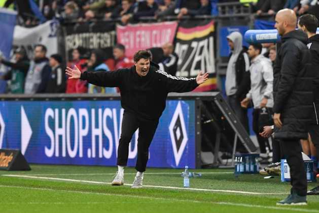GER 1 FBL,, Hamburger SV vs VfL Wolfsburg 25 10 2025, Volksparkstadion, Hamburg, GER 1 FBL, Hamburger SV vs VfL Wolfsburg in the picture Coach Merlin Polzin Hamburg gets excited nordphotoxGmbH xWitke nph00002