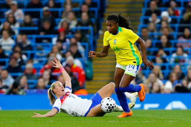 England v Brazil, Manchester, UK - 25 October 2025 Ludmila of Brazil during the Women™s International Friendly, Länderspiel, Nationalmannschaft match between England and Brazil at The Etihad Stadium on 25 October 2025 in Manchester, England (Photo by Steve Taylor PPAUK) Manchester The Etihad Stadium Greater Manchester England Copyright: xStevexTaylor PPAUKx PPA-225702