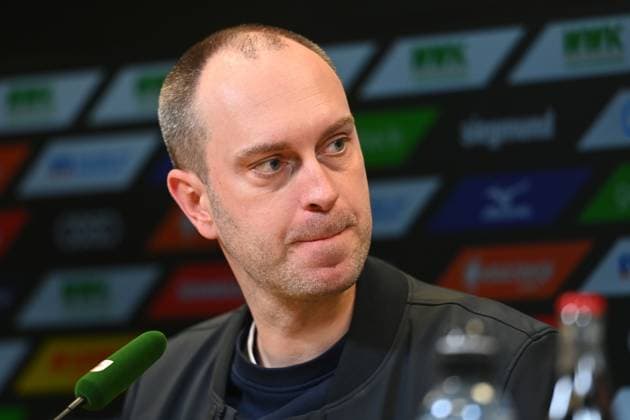 Coach Ole WERNER Leipzig , single picture,cropped single motif,portrait,portrait,portrait PRESS CONFERENCE Football 1 Bundesliga Season 2025 2026, 8 Matchday, Matchday08 FC Augsburg RB Leipzig 0 6 on 25 10 2025 , WWK A R E N A
