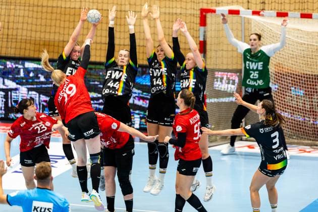 25 10 2025, GER, Handball, Women, Season 2025 2026, Alsco 1 Bl, 6 Matchday, Thueringer HC VfL Oldenburg Johanna Reichert Thueringer HC,29 99947 Bad Langensalza Salza Halle Sporthalle Mehrz Thüringen Germany