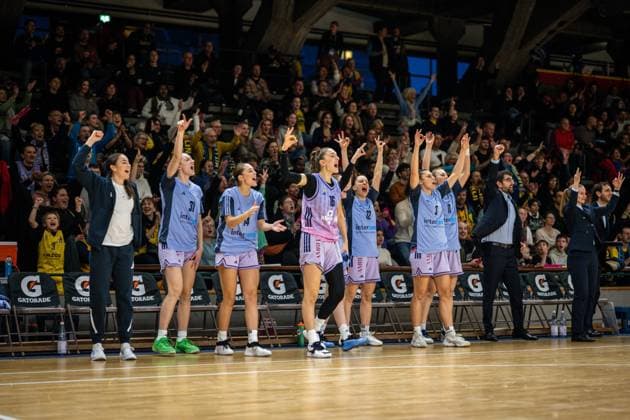 Basketball Berlin 25 10 2025 Season 2025 2026 Toyota DBBL 1 Bundesliga Women, Women Alba Berlin SYNTAINICS MBC Jubel Alba