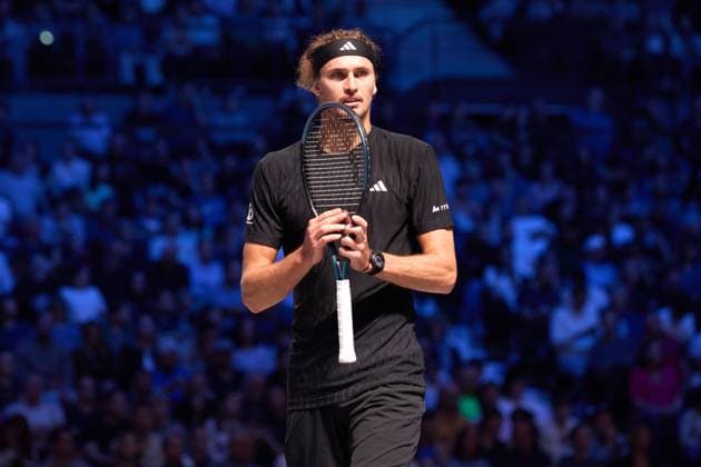 Alexander Zverev of Germany cross the court during the Semi-finals match against Lorenzo Musetti of Italy at Erste Bank Open 2025 at Wiener Stadthalle on October 25, 2025 in Vienna, Austria. (Photo by Camilla Stolen, Imago) Vienna Austria Copyright: xCamillaxStolenx L1075859
