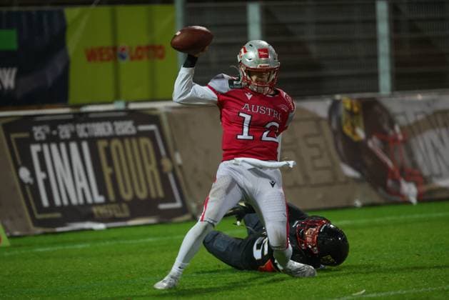 AMERICAN FOOTBALL - IFAF EC, GER vs AUT KREFELD,GERMANY,25.OCT.25 - AMERICAN FOOTBALL - IFAF European Championship, EM, Europameisterschaft Germany vs Austria. Image shows Alexander Reischl (AUT).  GEPAxpictures xDavidxBitzan
