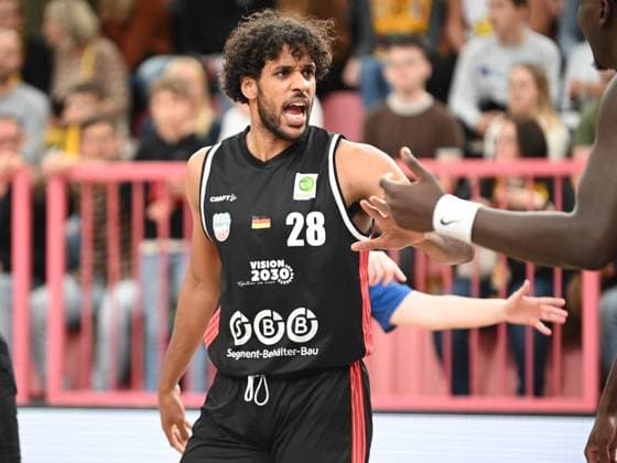 Alieu Ceesay SBB Baskets Wolmirstedt, 28 Emotions GER, Tigers Tuebingen vs SBB Baskets Wolmirstedt, Basketball, Men, Pro A, 2 Barmer Basketball Bundesliga, Season 2025 2026, 25 10 2025 GER, Tigers Tuebingen vs SBB Baskets Wolmirstedt, Basketball, Men, Pro A, 2 Barmer Basketball Bundesliga, Season 2025 2026, 25 10 2025 Tuebingen Copyright: xEibner-Pressefoto NicolasxWoernx EP_NWN