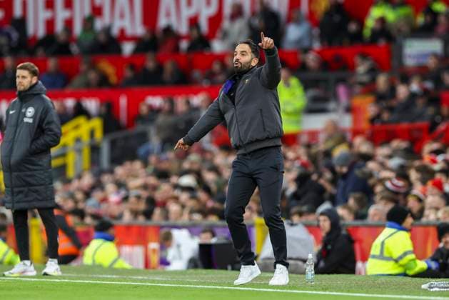 Manchester United, ManU v Brighton & Hove Albion, Premier League Manchester United Manager Head Coach Ruben Amorim gestures during the Manchester United v Brighton & Hove Albion Premier League match at Old Trafford, Manchester, England on 25 October 2025 Credit: Phil Duncan Every Second Media Editorial use only. All images are copyright Every Second Media Limited. No images may be reproduced without prior permission. All rights reserved. Premier League and Football League images are subject to licensing agreements with Football DataCo Limited. see https: www.football-dataco.com Copyright: xIMAGO EveryxSecondxMediax ESM-1637-0031 PhilxDuncanx xEveryxSecondxMediax