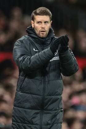 Premier League Manchester United, ManU v Brighton and Hove Albion Fabian Hurzeler manager of Brighton & Hove Albion during the Premier League match Manchester United vs Brighton and Hove Albion at Old Trafford, Manchester, United Kingdom, 25th October 2025 (Photo by Mark Cosgrove News Images) Manchester Old Trafford Greater Manchester United Kingdom Copyright: xMarkxCosgrove NewsxImagesx