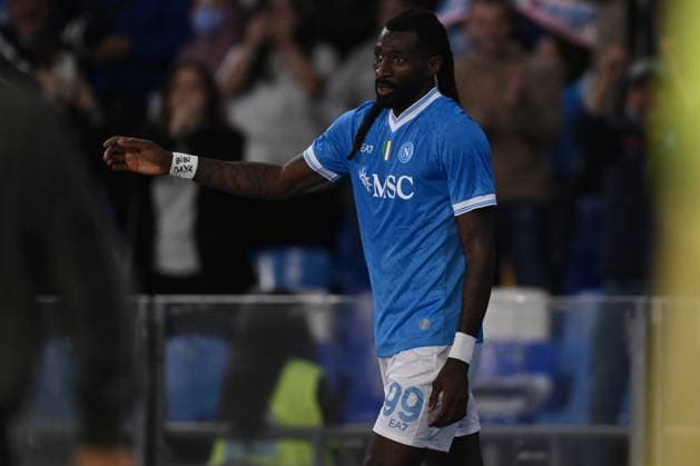 Andre-Frank Zambo Anguissa of S.S.C. Napoli celebrates after scoring the goal of 3-1 during the 8th day of the Serie A Championship between S.S.C. Napoli and F.C. Inter at the Diego Armando Maradona Stadium on October 25, 2025 in Naples, Italy.  Copyright: xDomenicoxCippitelli IPAxSportx xipa-agency.netx xx IPA_67068481 IPA_Agency_IPA67068481