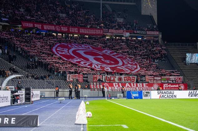 Soccer, Men, Season 2025 2026, 2 Bundesliga 10 Matchday , Hertha BSC Fortuna Düsseldorf, Fans of Düsseldorf with Intro, 25 10 2025, Copyright: xSebastianxRäppold MatthiasxKochx