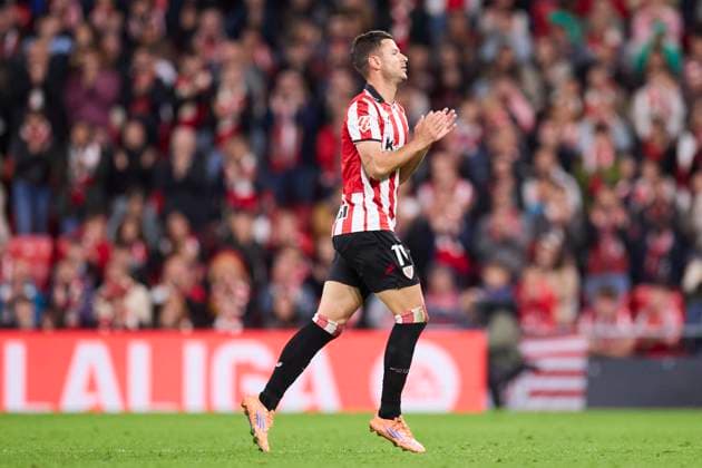 October 25, 2025, Bilbao, Vizcaya, SPAIN: Gorka Guruzeta of Athletic Club reacts during the LaLiga EA Sports match between Athletic Club and Getafe CF at San Mames on October 25, 2025, in Bilbao, Spain. Bilbao SPAIN - ZUMAa181 20251025_zaa_a181_232 Copyright: xRicardoxLarreinax
