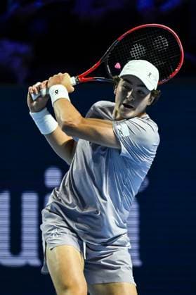 25th October 2025; St. Jakobshalle, Basel, Switzerland; 2025 ATP, Tennis Herren Swiss Indoor Tennis Day 7; Joao Fonseca (BRA) in action during the match against Jaume Munar (ESP) in the semi finals  DavidxEmm