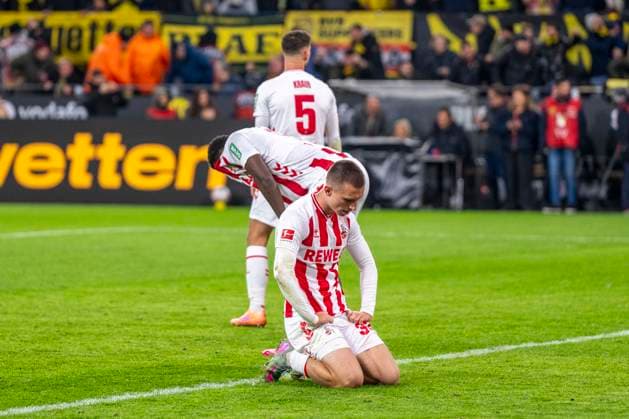 25 10 2025 Football Borussia Dortmund 1 FC Köln, Matchday 8 at Signal Iduna Park Kristoffer Lund 1 FC Köln reacts after scoring 1 0 IMPORTANT NOTE In accordance with the regulations of the DFL and the DFB, it is prohibited to use or have used photographs taken in the stadium and or of the match in the form of sequential images and or video-like photo series Copyright: xDavidxInderliedx