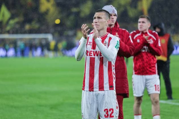 Soccer 1 Bundesliga 8 Matchday Borussia Dortmund 1 FC Köln on 25 10 2025 at Signal Iduna Park in Dortmund Kristoffer Lund Köln after the match DFL regulations prohibit any use of photographs as image sequences and or quasi video xJRx