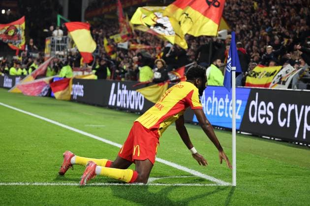 FOOTBALL : RC Lens vs Marseille - Ligue 1 J9 - 25 10 2025 But ety joie de Odsonne EDOUARD (RC Lens) lors du match RC Lens vs Marseille, Ligue 1 J9, stade Bollaert-Delelis, le 25 octobre 2025 - photo Laurent Sanson PsnewZ  Copyright: xLaurentxSANSONx xPsnewZx