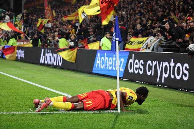 FOOTBALL : RC Lens vs Marseille - Ligue 1 J9 - 25 10 2025 But ety joie de Odsonne EDOUARD (RC Lens) lors du match RC Lens vs Marseille, Ligue 1 J9, stade Bollaert-Delelis, le 25 octobre 2025 - photo Laurent Sanson PsnewZ  Copyright: xLaurentxSANSONx xPsnewZx