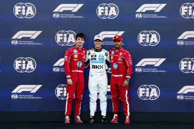 F1 - MEXICO CITY GRAND PRIX 2025 LECLERC Charles (mco), Scuderia Ferrari SF-25, portrait, NORRIS Lando (gbr), McLaren F1 Team MCL39, portrait, HAMILTON Lewis (gbr), Scuderia Ferrari SF-25, portrait during the 2025 Formula 1 Mexico City Grand Prix, 20th round of the 2025 FIA Formula One World Championship, WM, Weltmeisterschaft from October 24 to 26, 2025 on the Autodromo Hermanos Rodriguez, in Mexico City, Mexico - Mexico CityMexico  Copyright: xJavierxJimenezx