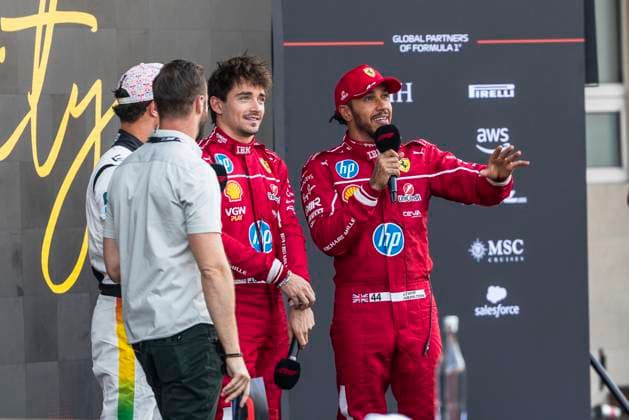 Formula?1 Gran?Premio?de?la?Ciudad?de? México?2025 Alexis Perrin OVERTAKE MAXPPP - Mexico?City 26 10 2025 Top 3 interview 04 NORRIS Lando (gbr), McLaren F1 Team, portrait, 16 LECLERC Charles (mon), Scuderia Ferrari HP, portrait, 44 HAMILTON Lewis (gbr), Scuderia Ferrari HP, portrait at the Formula?1 Gran?Premio?de?la?Ciudad?de?México?2025, the 20th round of the 2025 FIA Formula?1 World Championship, WM, Weltmeisterschaft at the Autódromo?Hermanos?Rodríguez in Mexico?City, Mexico, from 23 to 26 October 2025 Mexico?City Autódromo Hermanos Rodríguez Mexico  Copyright: xOVERTAKE MAXPPPxAlexisxPerrinx OVT202510263615 OVT202510263615
