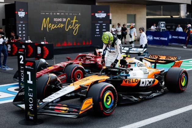 F1 - MEXICO CITY GRAND PRIX 2025 NORRIS Lando (gbr), McLaren F1 Team MCL39, portrait in Pole Position during the 2025 Formula 1 Mexico City Grand Prix, 20th round of the 2025 FIA Formula One World Championship, WM, Weltmeisterschaft from October 24 to 26, 2025 on the Autodromo Hermanos Rodriguez, in Mexico City, Mexico - Mexico CityMexico  Copyright: xJavierxJimenezx