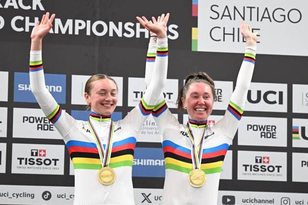 25-10-2025 World Championships Elite Women Track; Giornata 04; 2025, Great Britain; Leech, Madelaine; Archibald, Katie; Santiago Del Cile - Velodromo Penalolen; 
