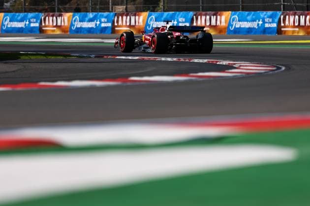 (251026) -- MEXICO CITY, Oct. 26, 2025 -- Ferrari s Monegasque driver Charles Leclerc competes during the qualifying session of the 2025 Formula One Mexico City Grand Prix at the Hermanos Rodriguez Circuit in Mexico City, Mexico, Oct. 25, 2025. (Photo by Xinhua) (SP)MEXICO-MEXICO CITY-F1-GRAND PRIX-QUALIFYING SESSION SongxHaiyuan 