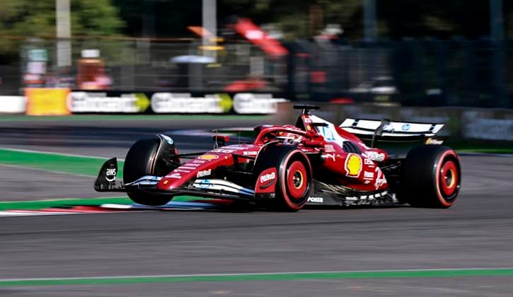 (251026) -- MEXICO CITY, Oct. 26, 2025 -- Ferrari s Monegasque driver Charles Leclerc competes during the qualifying session of the 2025 Formula One Mexico City Grand Prix at the Hermanos Rodriguez Circuit in Mexico City, Mexico, Oct. 25, 2025. ) (SP)MEXICO-MEXICO CITY-F1-GRAND PRIX-QUALIFYING SESSION LixMengxin 