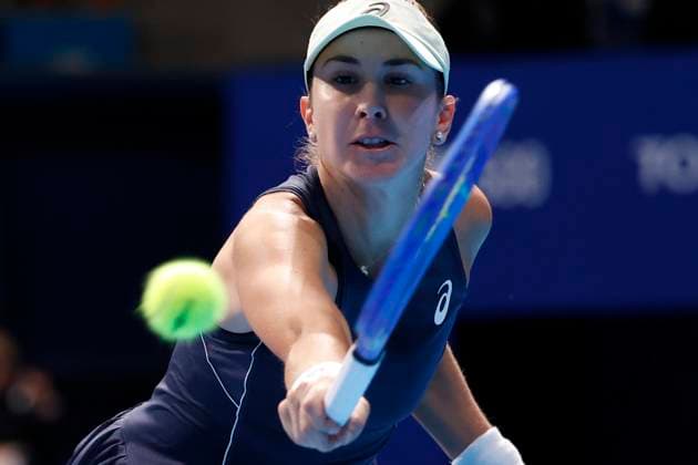 October 26, 2025, Tokyo, Japan: Belinda BENCIC (SUI) returns a shot against Linda NOSKOVA (CZE) during the final match of the Toray Pan Pacific Open Tennis at Ariake Colosseum in Tokyo. The tournament runs from October 20 to 26. Bencic won 6-2, 6-3. Tokyo Japan - ZUMAm191 20251026_aap_m191_028 Copyright: xRodrigoxReyesxMarinx