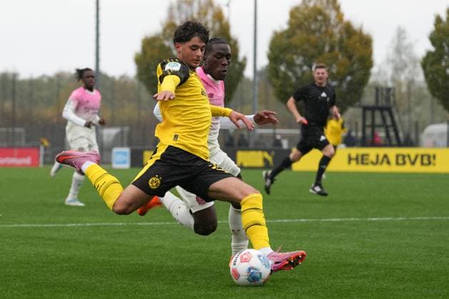 Sunday, 26 10 2025 Season 2025 2026 10 Matchday U19 DFB Youth League at BVB Football Park Hohenbuschei, Dortmund, Germany BV Borussia Dortmund U19 SV Bayer 04 Leverkusen U19 Ahmad Najdi BVB