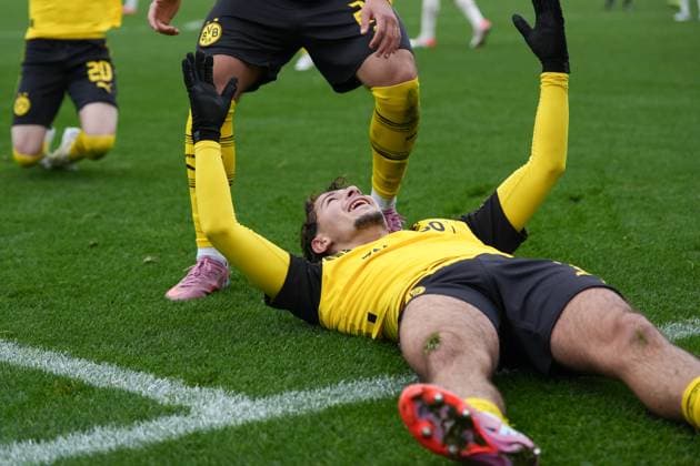 Sunday, 26 10 2025 Season 2025 2026 10 Matchday U19 DFB Youth League at BVB Football Park Hohenbuschei, Dortmund, Germany BV Borussia Dortmund U19 SV Bayer 04 Leverkusen U19 Goal celebration after the 1 0 by Taycan Macid Etcibasi BVB