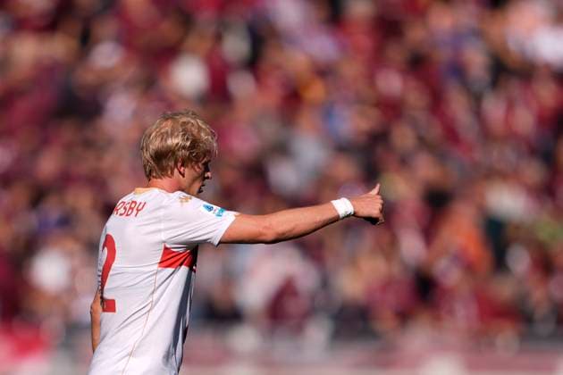 Genoa™s Morten Thorsby celebrates after scoring the 0-1 goal for his team during the Serie A soccer match between Torino Fc and Genoa at the Stadio Olimpico Grande Torino in Turin, north west Italy - October 26, 2025. - Soccer  Copyright: xFabioxFerrari LaPressex