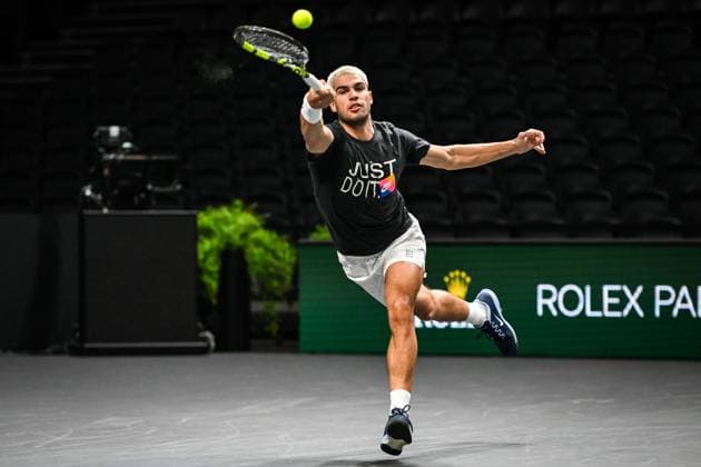 Tennis, ATP tournament in Paris, Carlos Alcaraz training