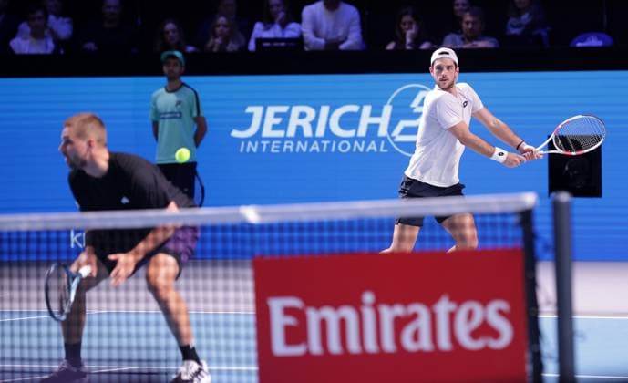 TENNIS - ATP, Tennis Herren Erste Bank Open VIENNA,AUSTRIA,26.OCT.25 - TENNIS - ATP World Tour, Erste Bank Open. Image shows Lloyd Glasspool and Julian Cash (GBR).  GEPAxpictures xWalterxLuger