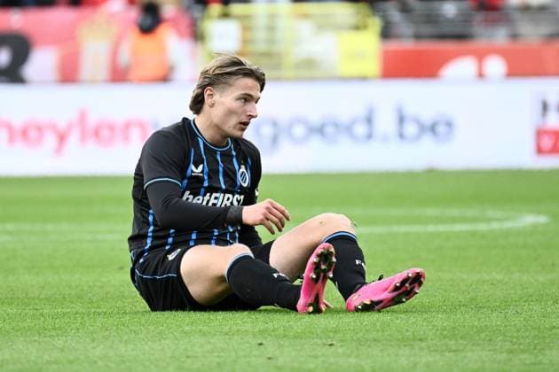 Club s Romeo Vermant pictured during a soccer match between Royal Antwerp FC and Club Brugge, Sunday 26 October 2025 in Antwerp, on day 12 of the 2025-2026 Jupiler Pro League first division of the Belgian championship. MAARTENxSTRAETEMANS  x138003823x