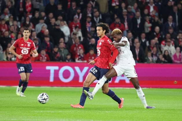 FOOTBALL : LOSC Lille vs Metz - Ligue 1 J9 - 26 10 2025 Ayyoub BOUADDI (LOSC Lille) lors du match LOSC Lille vs Metz, Ligue 1 J9, Decathlon Arena stade Pierre Mauroy, le 26 octobre 2025 - photo Laurent Sanson PsnewZ  Copyright: xLaurentxSANSONx xPsnewZx