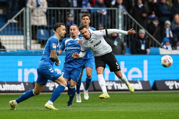 Yassine Bouchama Preussen Münster,5 vs Baris Atik 1 FC Magdeburg,23 and Falko Michel 1 FC Magdeburg,21 2 Soccer Bundesliga Season 2025 2026 1 FC Magdeburg vs Preussen Münster at the Avnet Arena in Magdeburg Action,Soccer,Man,Men,Germany,26 10 2025