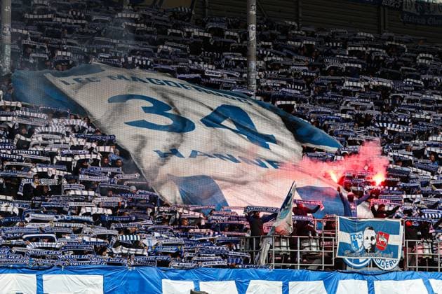 Choreo in the fan block of 1 FC Magdeburg for the deceased FCM fan Hannes 2 Fußball Bundesliga Saison 2025 2026 1 FC Magdeburg vs Preussen Münster in the Avnet Arena in Magdeburg Fußball,Mann,Männer,Deutschland,26 10 2025