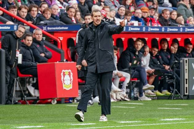 Germany Soccer Bundesliga 2025 26, 8 Matchday Bayer 04 Leverkusen vs SC Freiburg BayArena Leverkusen Julian Schuster SC Freiburg, Coach Leverkusen North Rhine-Westphalia Germany Copyright: xJOERANxSTEINSIEKx
