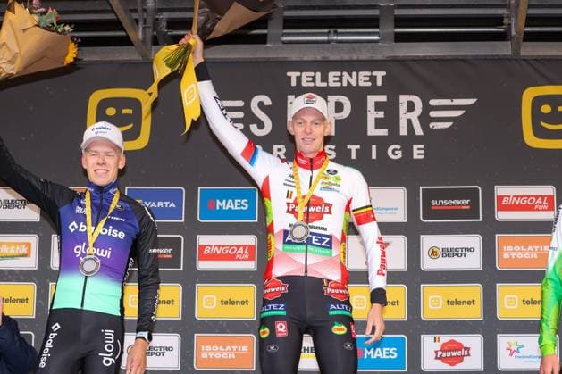 Telenet Superprestige Overijse OVERIJSE, BELGIUM - OCTOBER 26 : Vanthourenhout Michael (BEL) of Pauwels Sauzen - Cibel Clementines on the podium during the Telenet Superprstige Overijse cyclorcross pictured on October 26, 2025 in Overijse, Belgium, 26 10 2025 Overijse Belgium  Copyright: xGbax