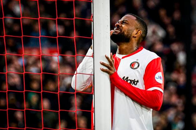 Cyle Larin of Feyenoord Rotterdam looks dejected Feyenoord Rotterdam v PSV Eindhoven, Eredivisie, Feyenoord Rotterdam v PSV Eindhoven, De Kuip, October 26, 2025, Rotterdam, Netherlands.