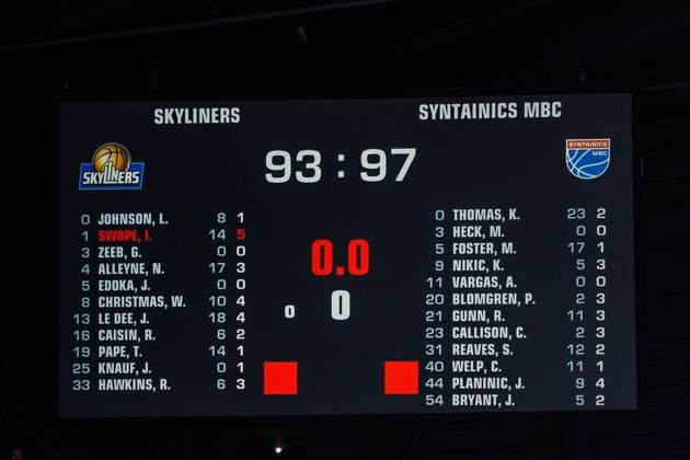 easycredit BBL, Frankfurt Skyliners Syntainics MBC, 26 10 2025 The final score In overtime, the league leaders prevailed with 93 97 Game of the easycredit BBL easycredit BBL, Frankfurt Skyliners Syntainics MBC on Matchday 5 of the 25 26 season in the Süwag Energie ARENA on 26 10 2025 Copyright: xBEAUTIFULxSPORTS Hahnex