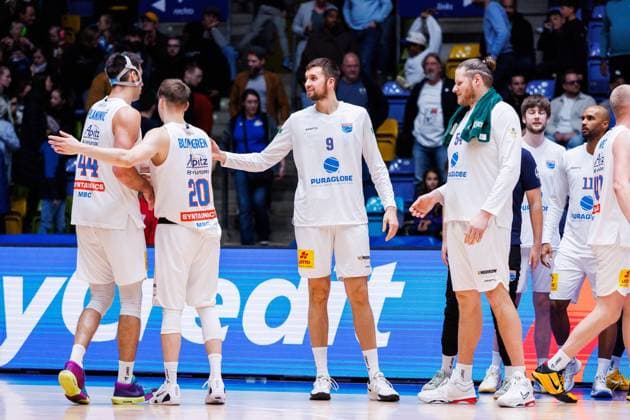 easycredit BBL, Frankfurt Skyliners Syntainics MBC, 26 10 2025 Final whistle in overtime The sensation fails to materialize The MBC go home as winners Match of the easycredit BBL easycredit BBL, Frankfurt Skyliners Syntainics MBC on Matchday 5 of the 25 26 season in the Süwag Energie ARENA on 26 10 2025 Copyright: xBEAUTIFULxSPORTS Hahnex